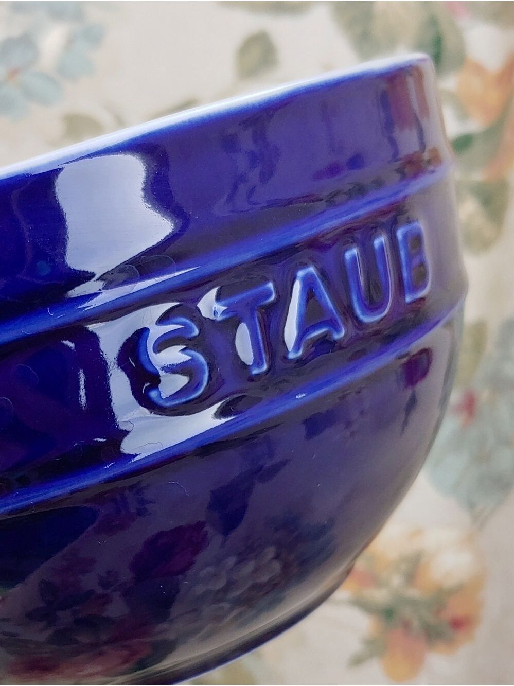 STAUB 2 Piece 6.5 Inch Universal Vitreous Glass Porcelain Bowl Set in Dark Blue
